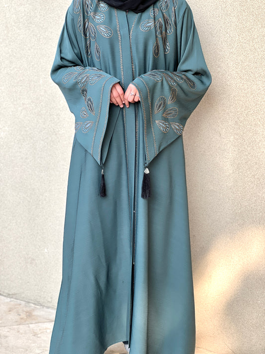 ZEENAT ABAYA- LIME PASTEL