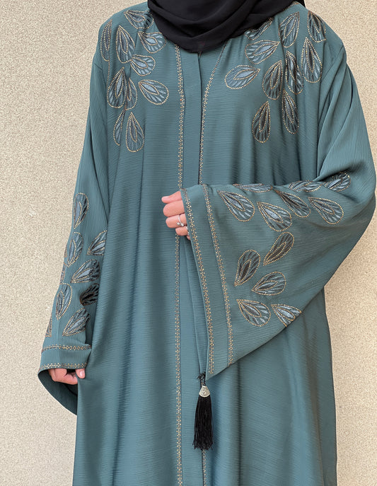 ZEENAT ABAYA- LIME PASTEL