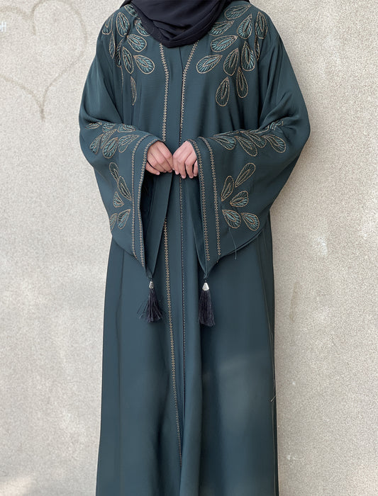 ZEENAT ABAYA- MIDNIGHT GREEN