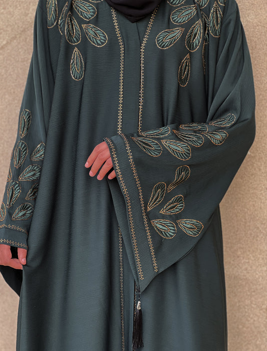 ZEENAT ABAYA- MIDNIGHT GREEN